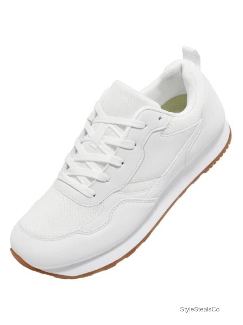 Women's Fashion Sneakers Casual Walking Shoes Faux Leather Lace-Up